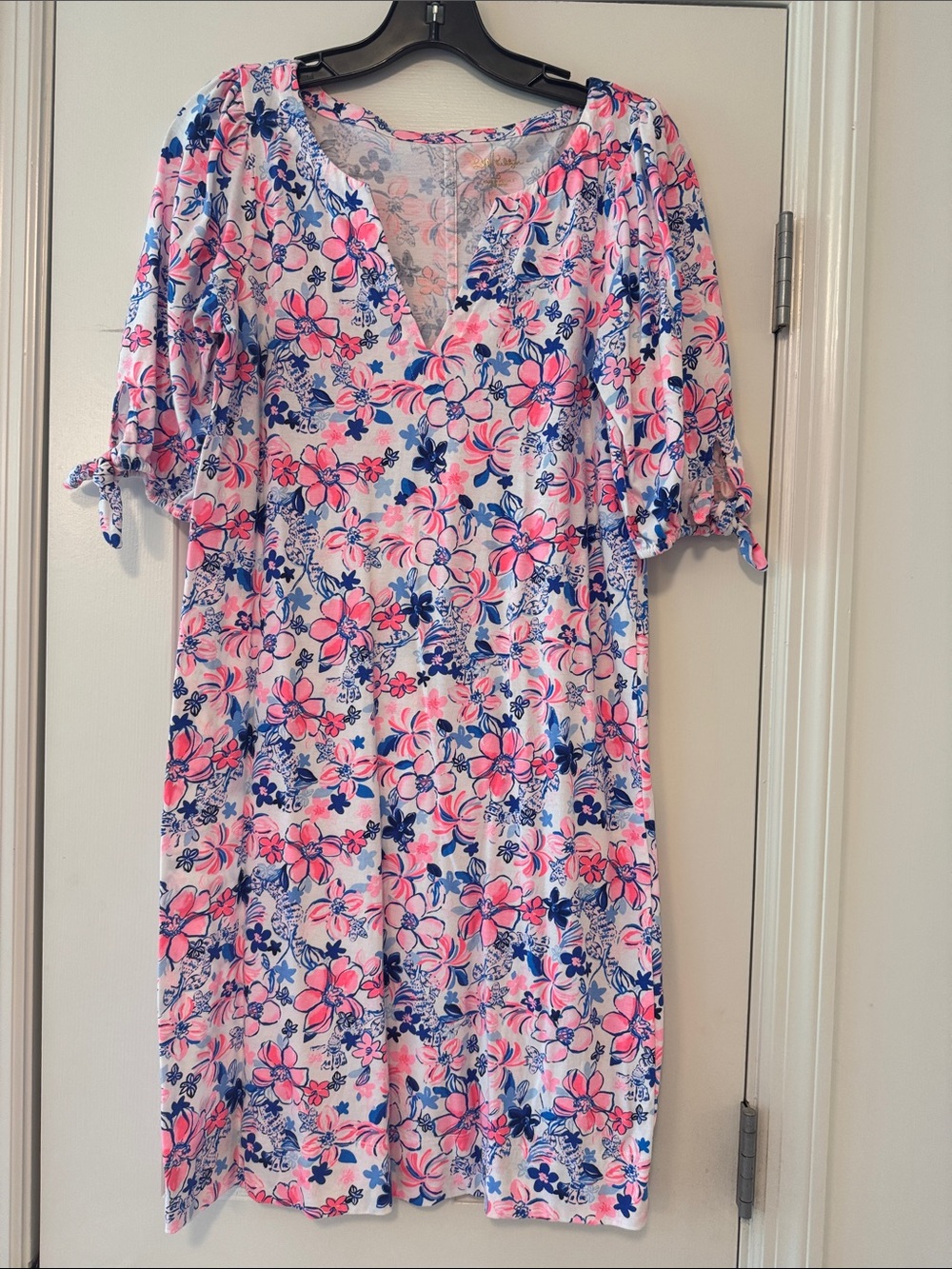 Lilly Pulitzer Pink, Coral & Navy Floral Tunic
